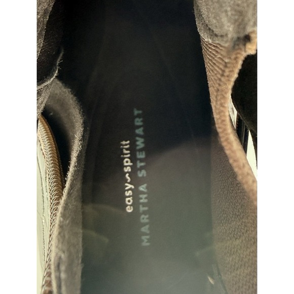 Easy Spirit Martha Stewart Brown Croc Rae Ankle Booties 8.5W Round Toe Zipper